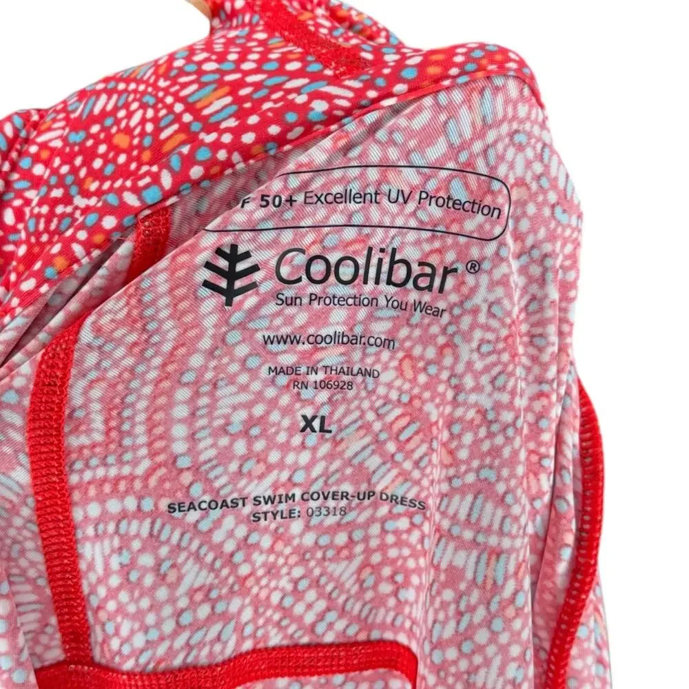 COOLIBAR Seacoast Swim Coverup Dress Sabrina Swim Scarf‎ Hat Women's Size XL UPF - Picture 4 of 9